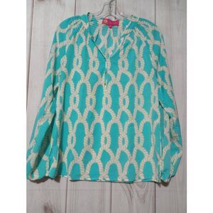 Macbeth Collection Shirt Ladies Small Teal Long Sleeve